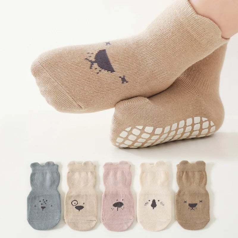 Non-Slip Adorable Floor Socks 0-5 y/o - 3 Pairs